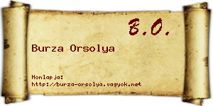 Burza Orsolya névjegykártya